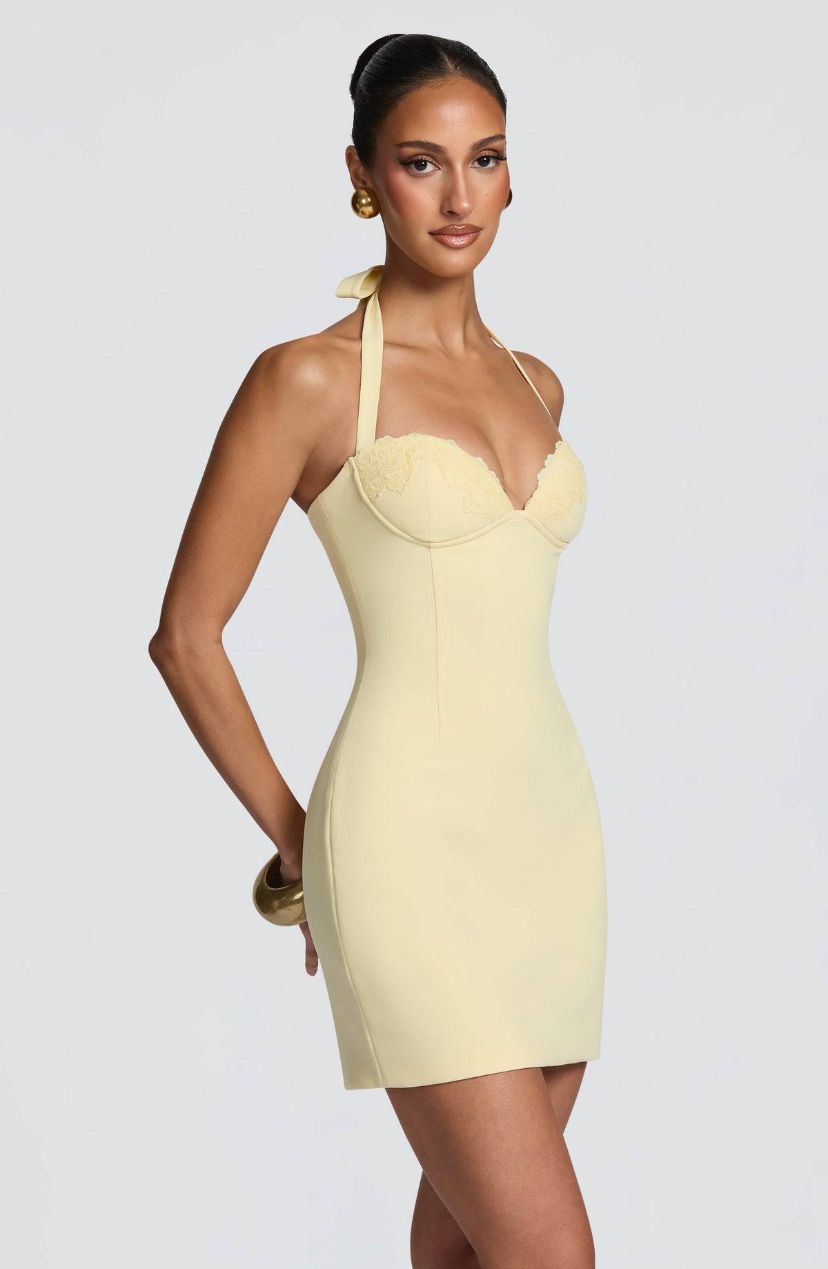 Vestido corto Cassia - Limón