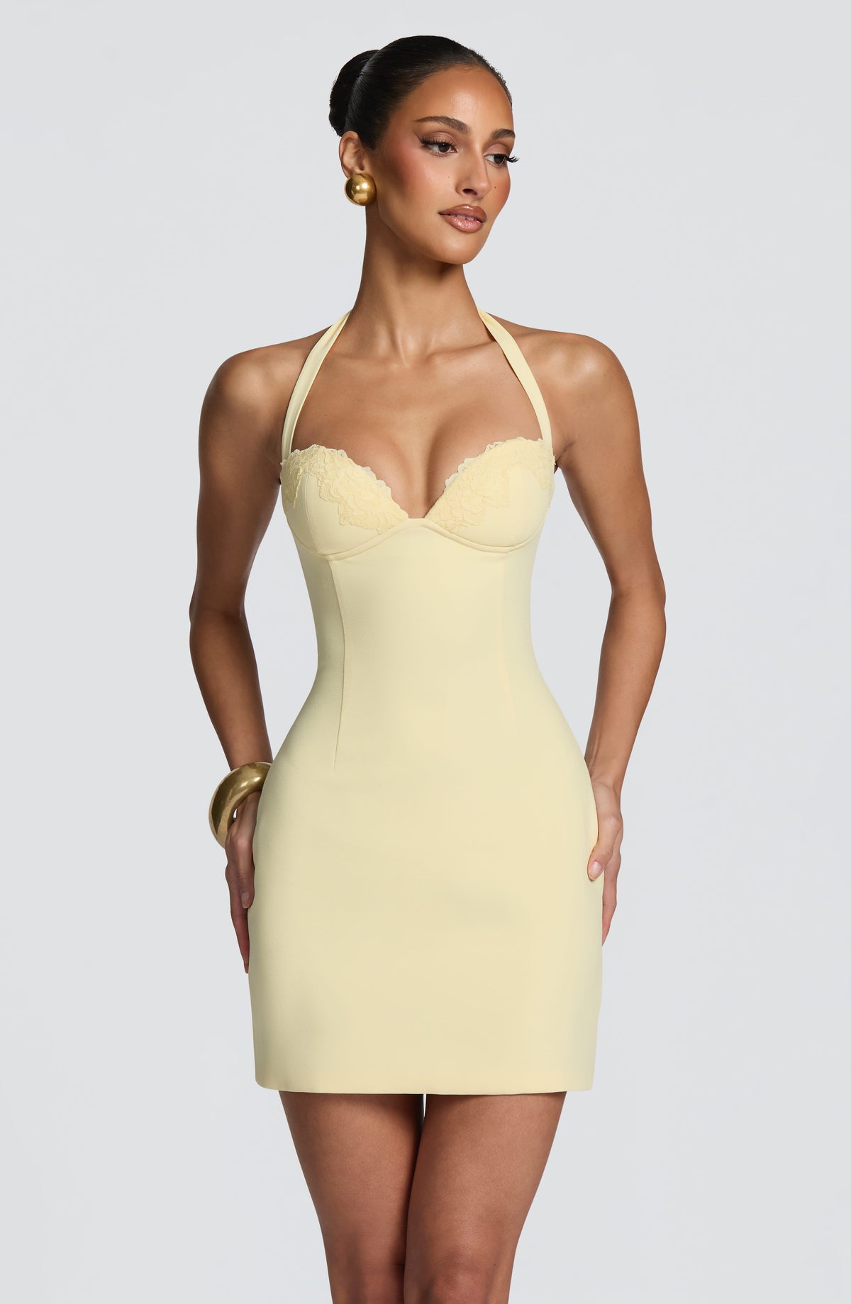 Vestido corto Cassia - Limón