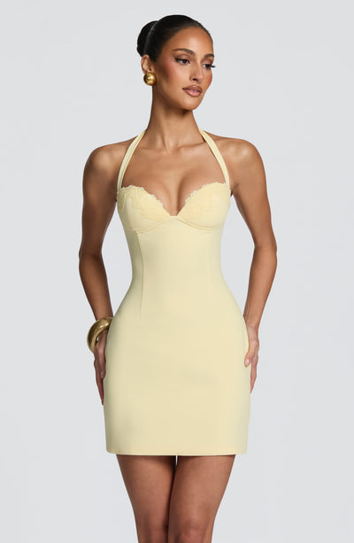 Vestido corto Cassia - Limón