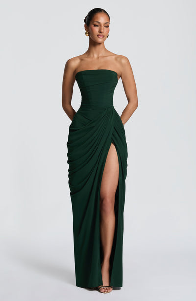 Vestido largo Cyra - Esmeralda