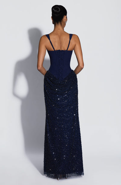 Vestido largo Yeona - Azul marino