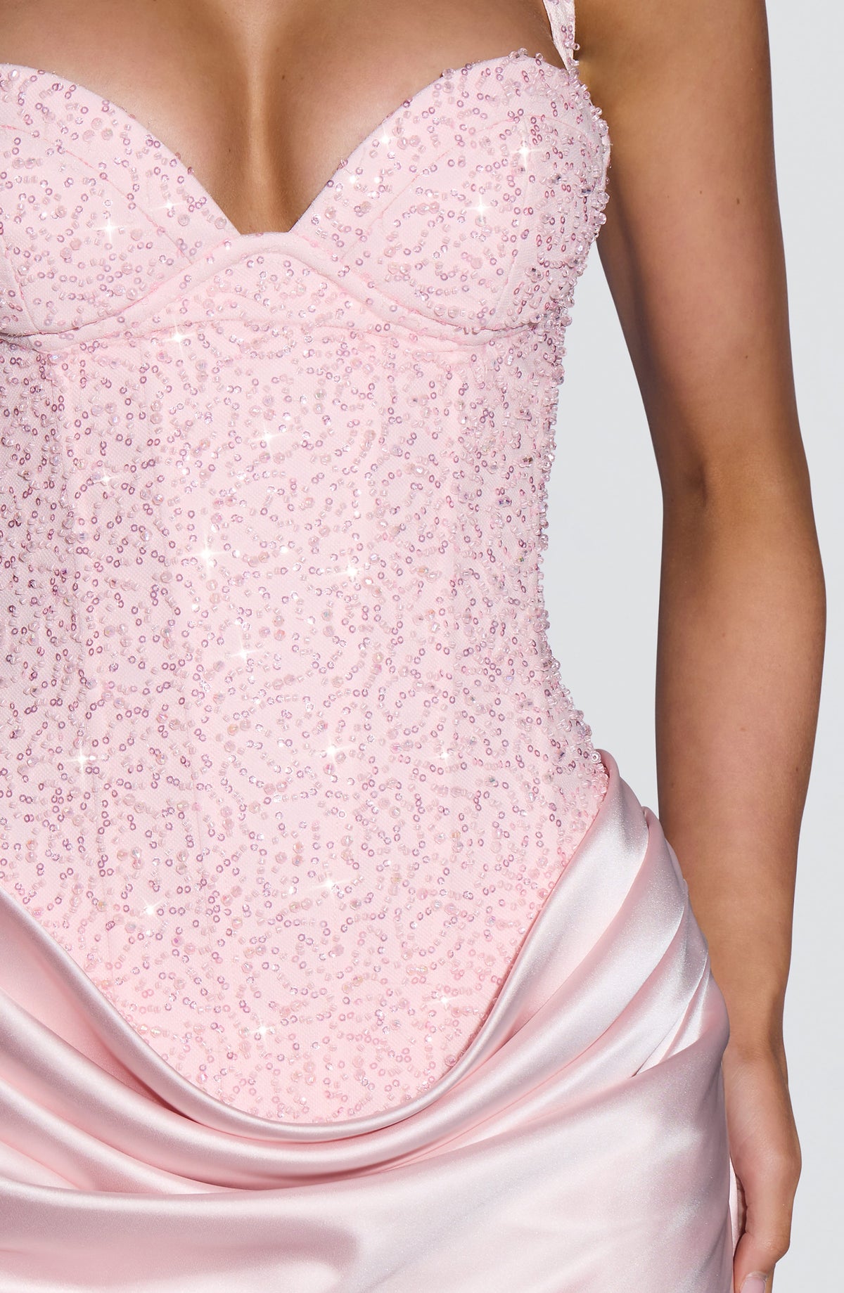 Vestido corto Nour - Rosa empolvado