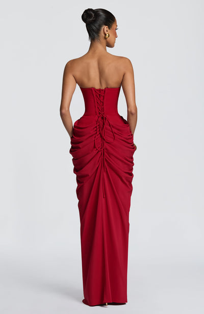 Vestido largo Noura - Rojo intenso