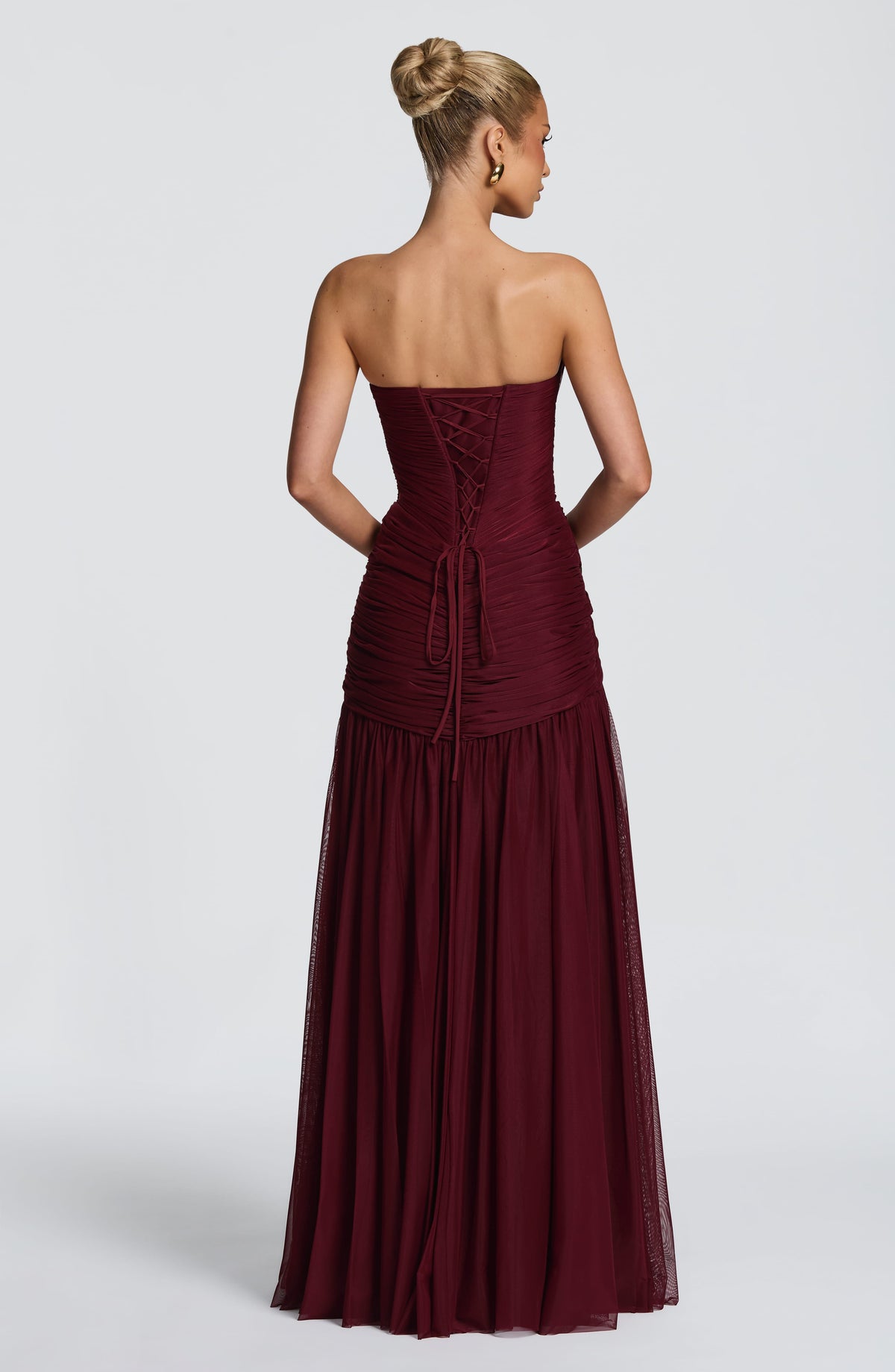 Vestido largo Persephara - Cereza lacada