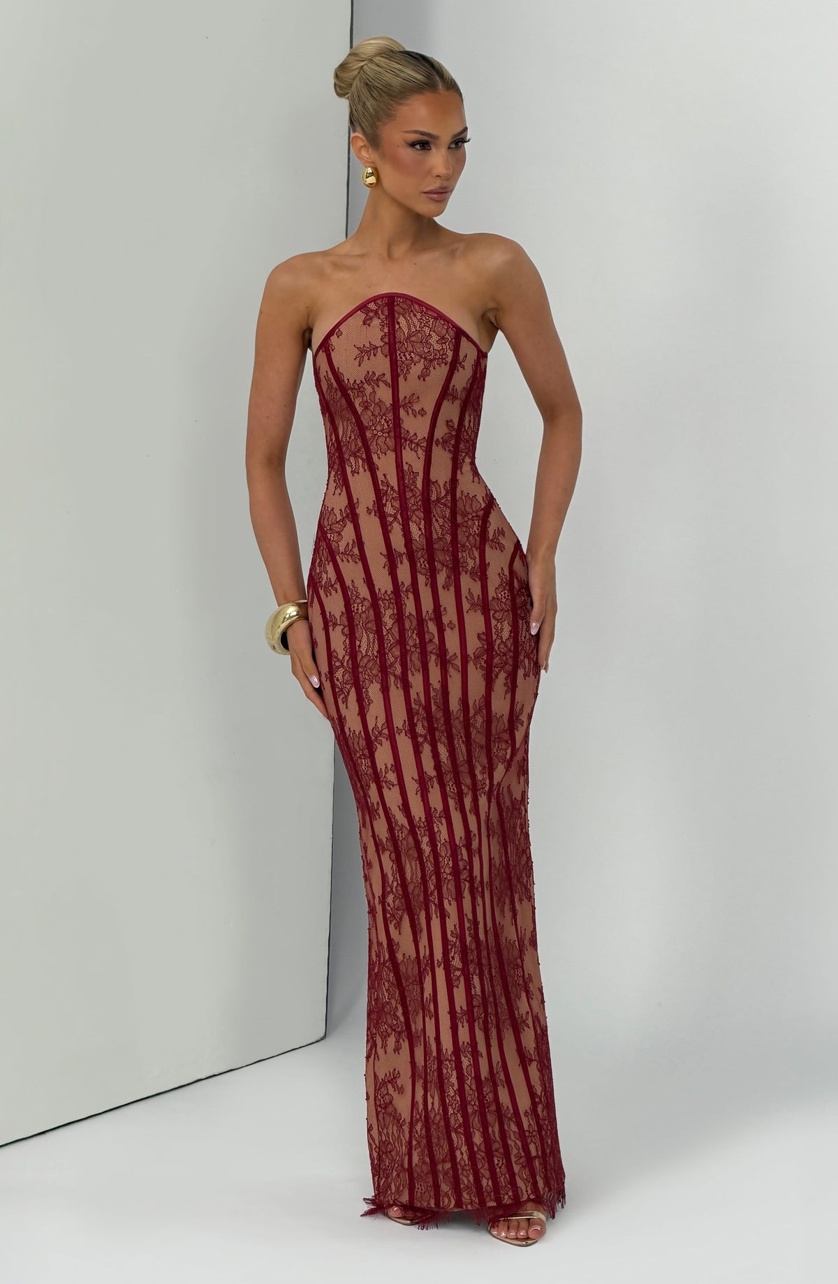Vestido largo Tamara - Burdeos